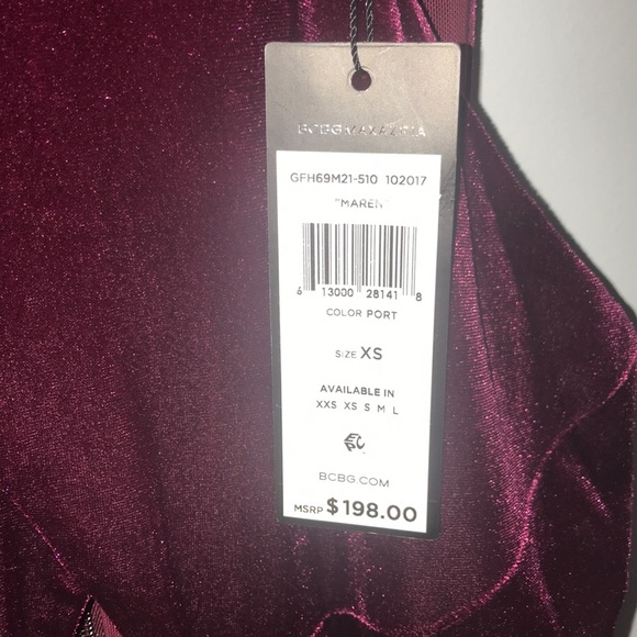 STUNNING maroon velvet BCBG NWT - Picture 2 of 5